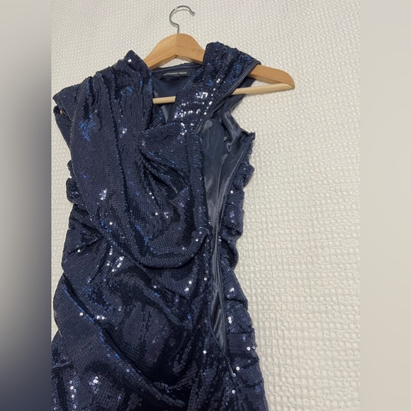 Alexander Wang Midnight Blue Sequin Mini Cowl Neck Cocktail Dress - Picture 9 of 9
